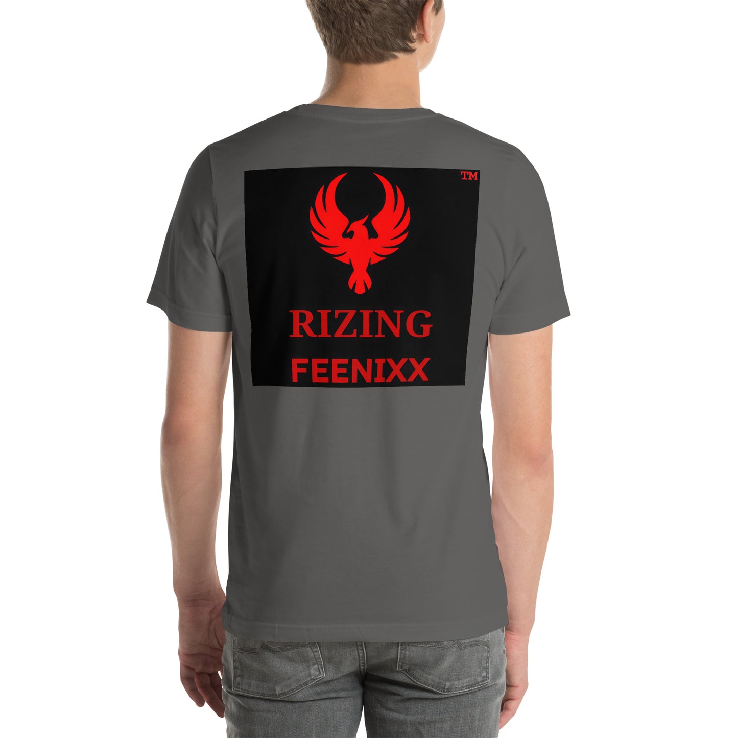 RIZING FEENIXX™ PREMIUM T-SHIRT PRINTED DESIGN IN MULTIPLE COLORS FRONT AND BACK