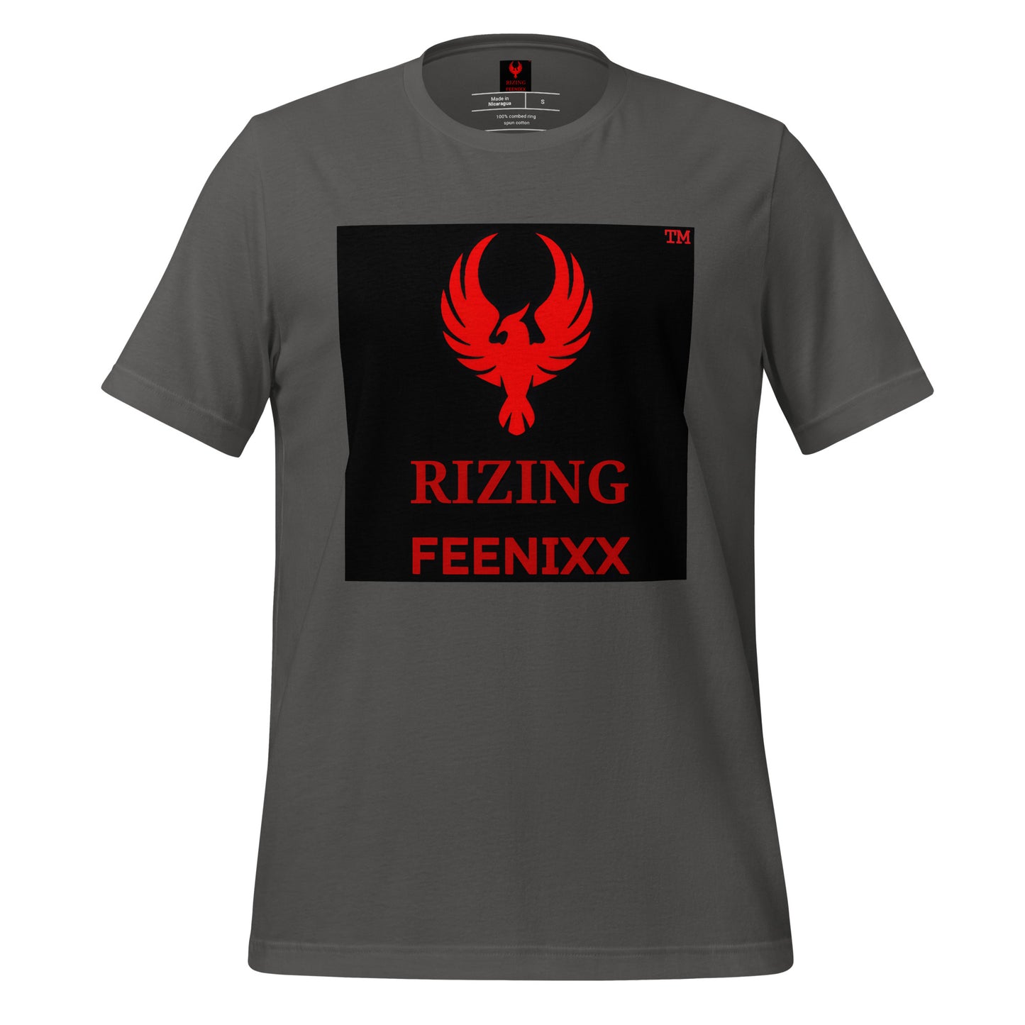 RIZING FEENIXX™ PREMIUM T-SHIRT PRINTED DESIGN IN MULTIPLE COLORS FRONT AND BACK