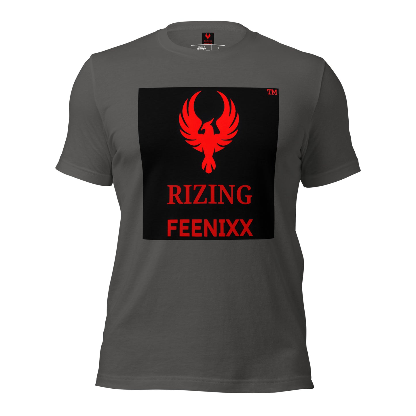 RIZING FEENIXX™ PREMIUM T-SHIRT PRINTED DESIGN IN MULTIPLE COLORS FRONT AND BACK