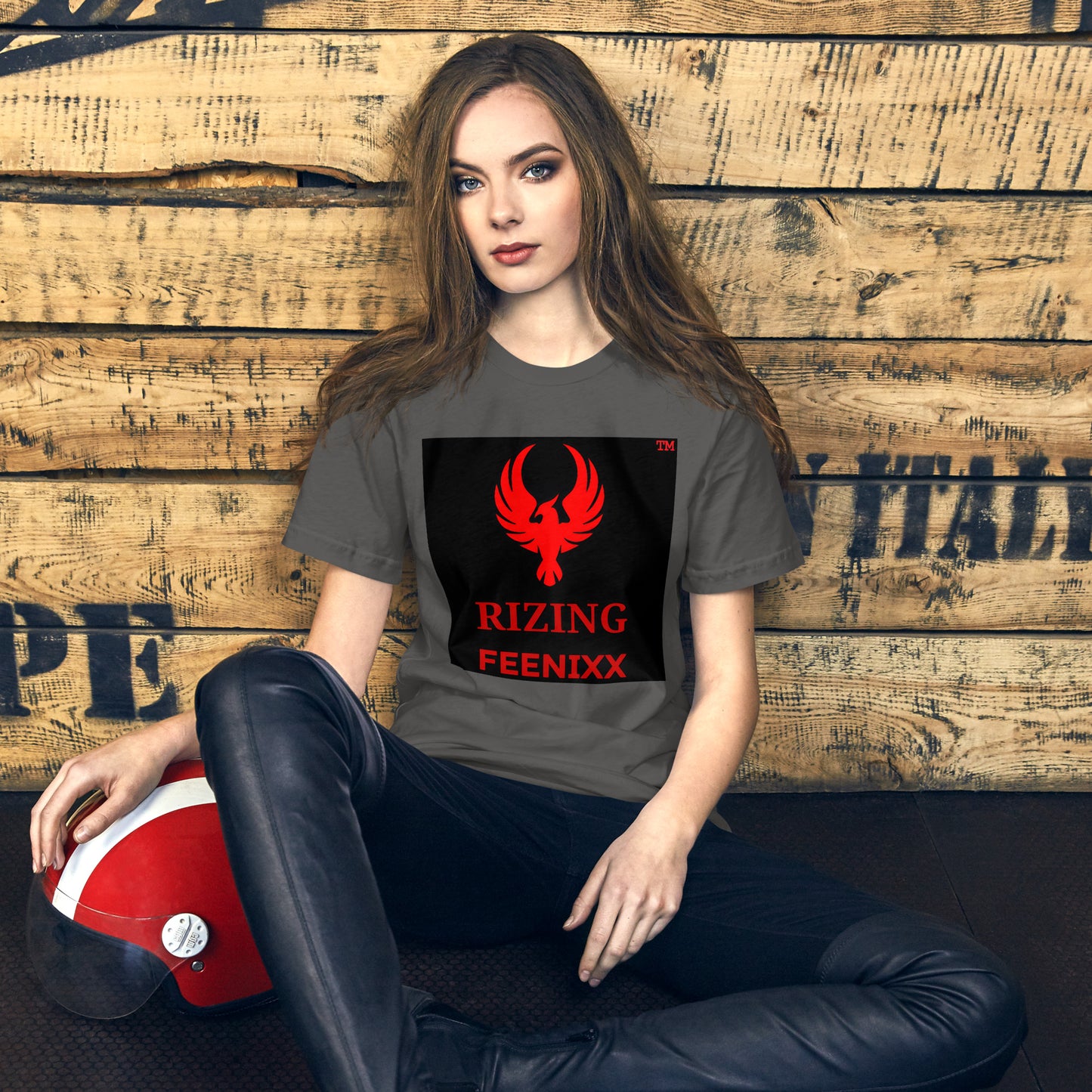 RIZING FEENIXX™ PREMIUM T-SHIRT PRINTED DESIGN IN MULTIPLE COLORS FRONT AND BACK