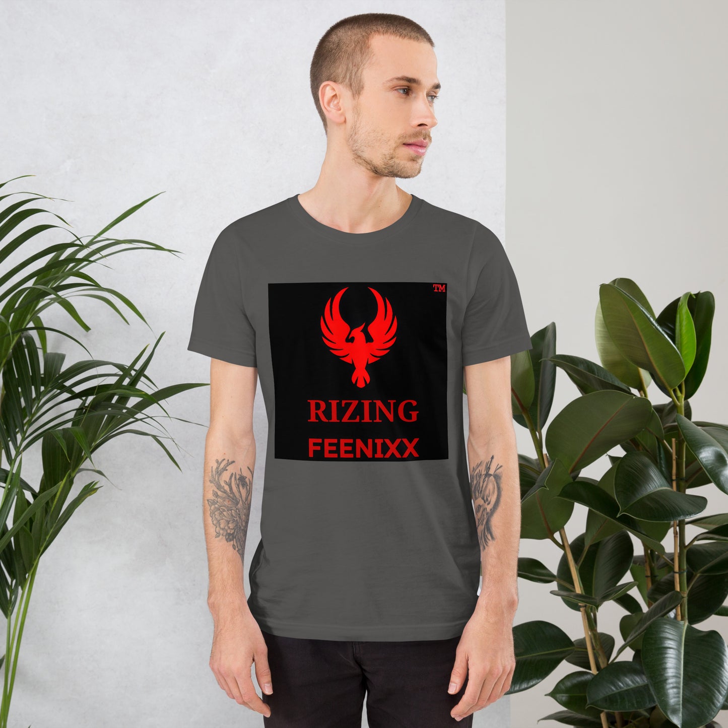 RIZING FEENIXX™ PREMIUM T-SHIRT PRINTED DESIGN IN MULTIPLE COLORS FRONT AND BACK
