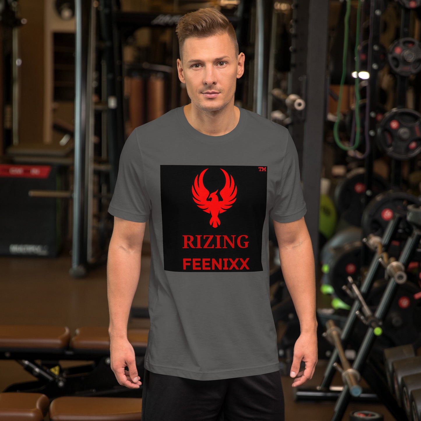 RIZING FEENIXX™ PREMIUM T-SHIRT PRINTED DESIGN IN MULTIPLE COLORS FRONT AND BACK