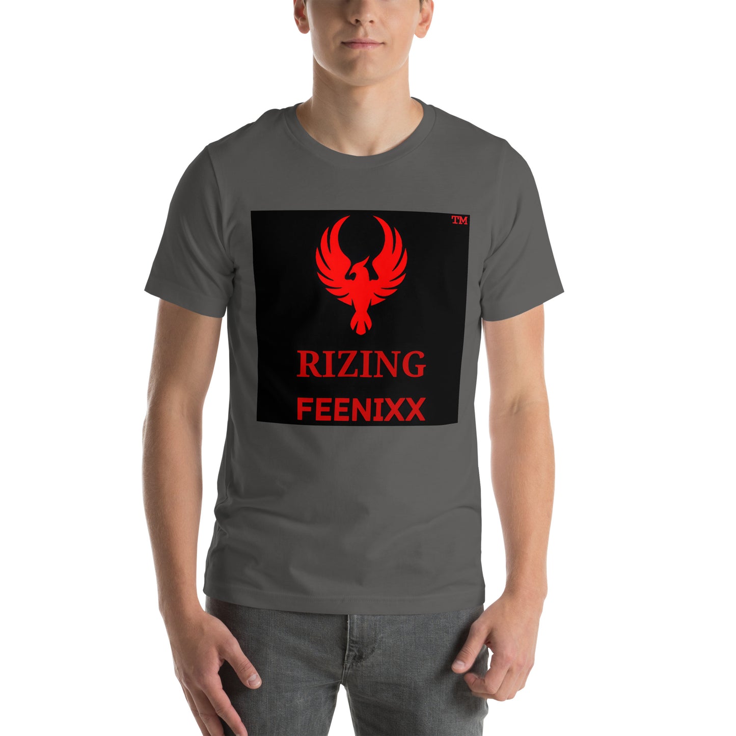 RIZING FEENIXX™ PREMIUM T-SHIRT PRINTED DESIGN IN MULTIPLE COLORS FRONT AND BACK