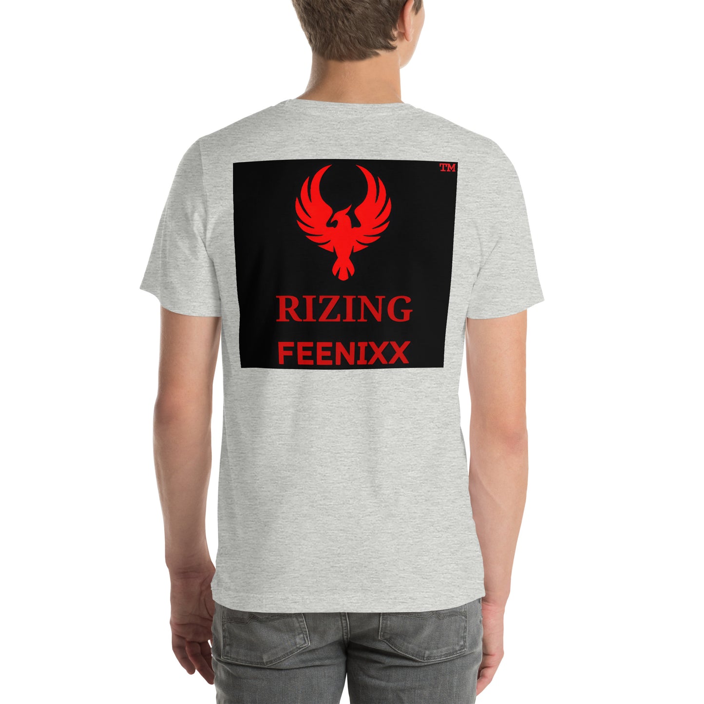 RIZING FEENIXX™ PREMIUM T-SHIRT PRINTED DESIGN IN MULTIPLE COLORS FRONT AND BACK
