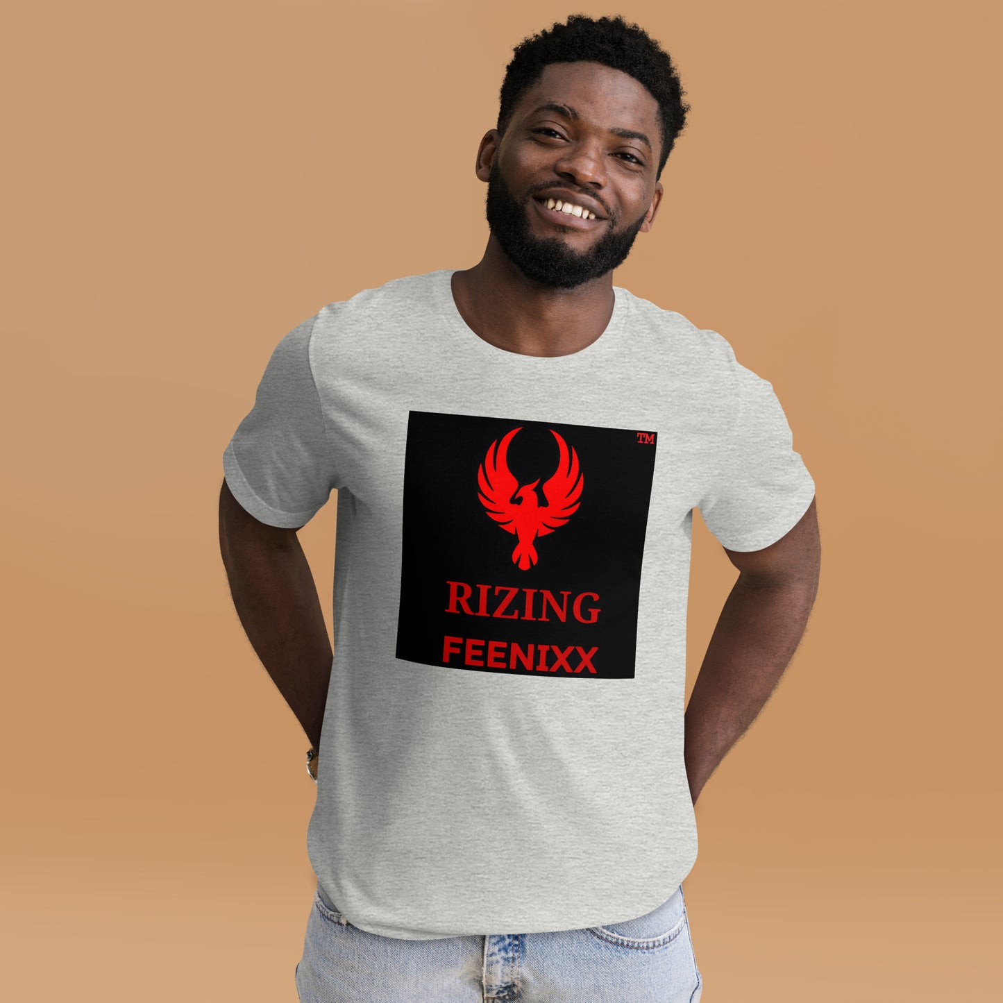 RIZING FEENIXX™ PREMIUM T-SHIRT PRINTED DESIGN IN MULTIPLE COLORS FRONT AND BACK