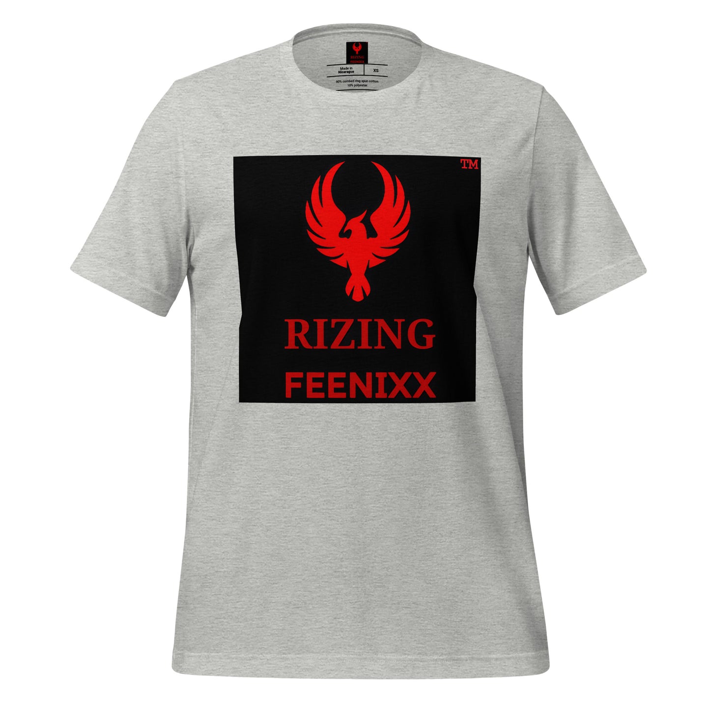RIZING FEENIXX™ PREMIUM T-SHIRT PRINTED DESIGN IN MULTIPLE COLORS FRONT AND BACK