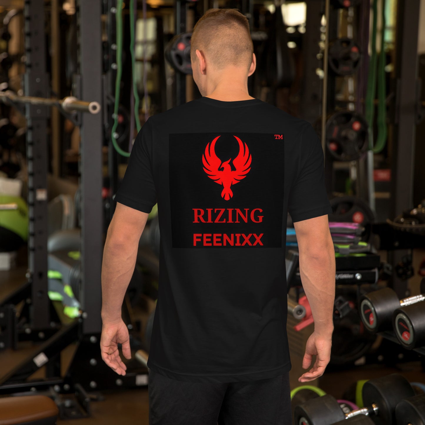 RIZING FEENIXX™ PREMIUM T-SHIRT PRINTED DESIGN IN MULTIPLE COLORS FRONT AND BACK