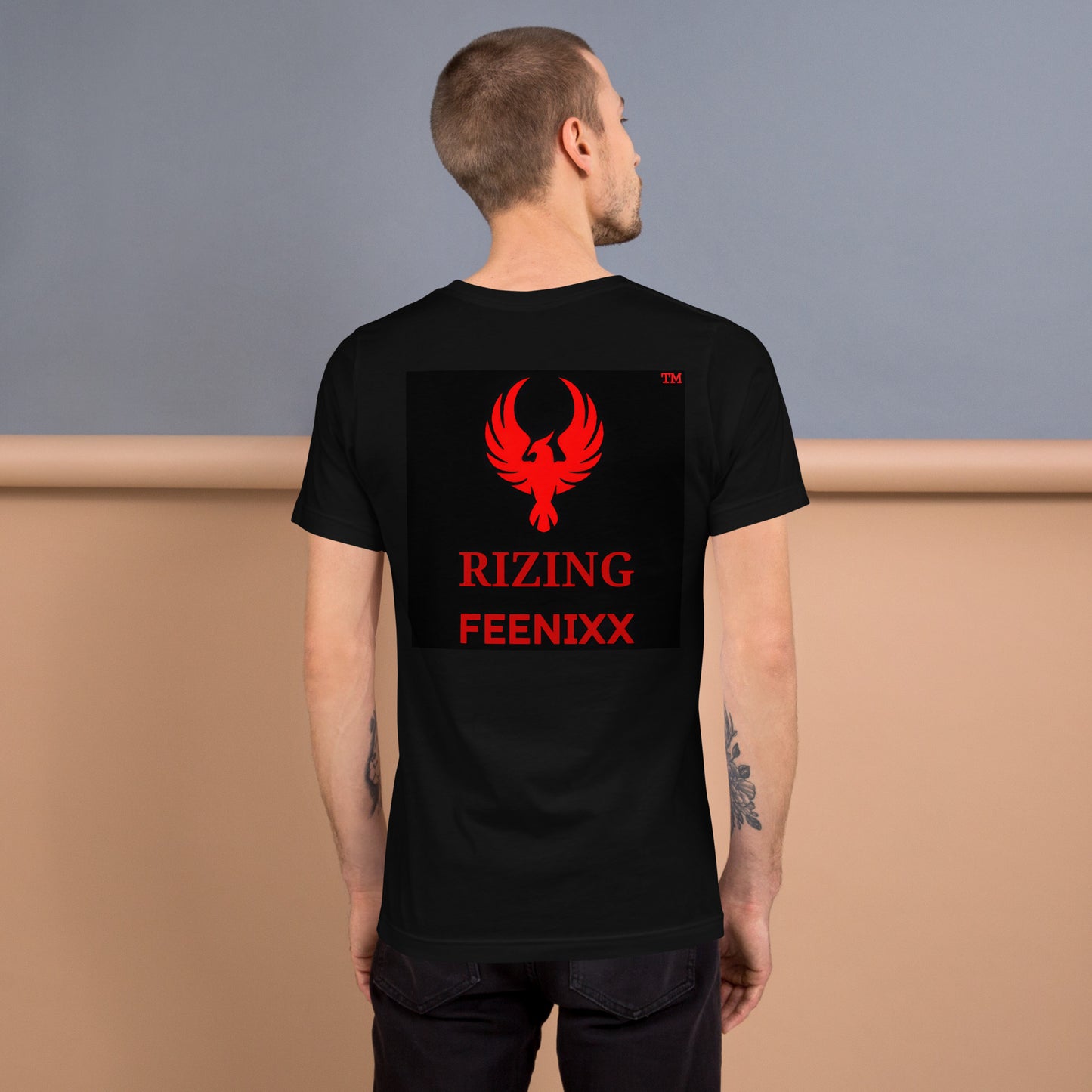 RIZING FEENIXX™ PREMIUM T-SHIRT PRINTED DESIGN IN MULTIPLE COLORS FRONT AND BACK