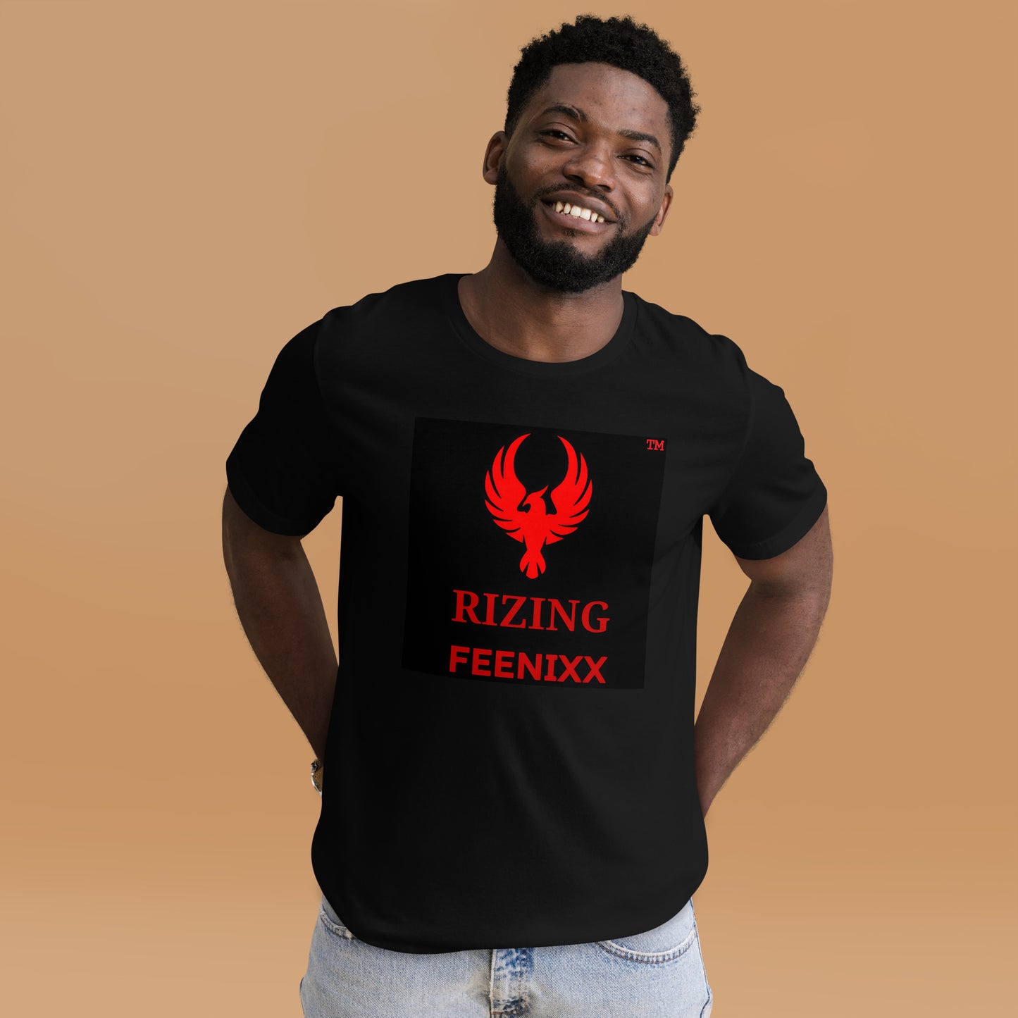 RIZING FEENIXX™ PREMIUM T-SHIRT PRINTED DESIGN IN MULTIPLE COLORS FRONT AND BACK