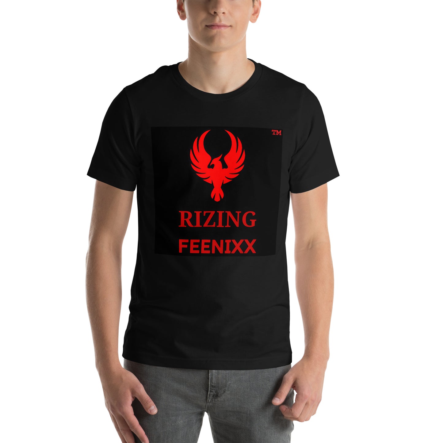 RIZING FEENIXX™ PREMIUM T-SHIRT PRINTED DESIGN IN MULTIPLE COLORS FRONT AND BACK