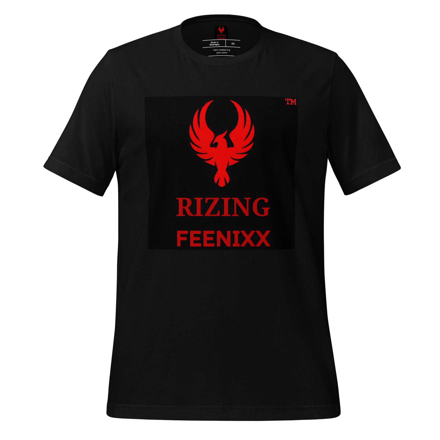 RIZING FEENIXX™ PREMIUM T-SHIRT PRINTED DESIGN IN MULTIPLE COLORS FRONT AND BACK
