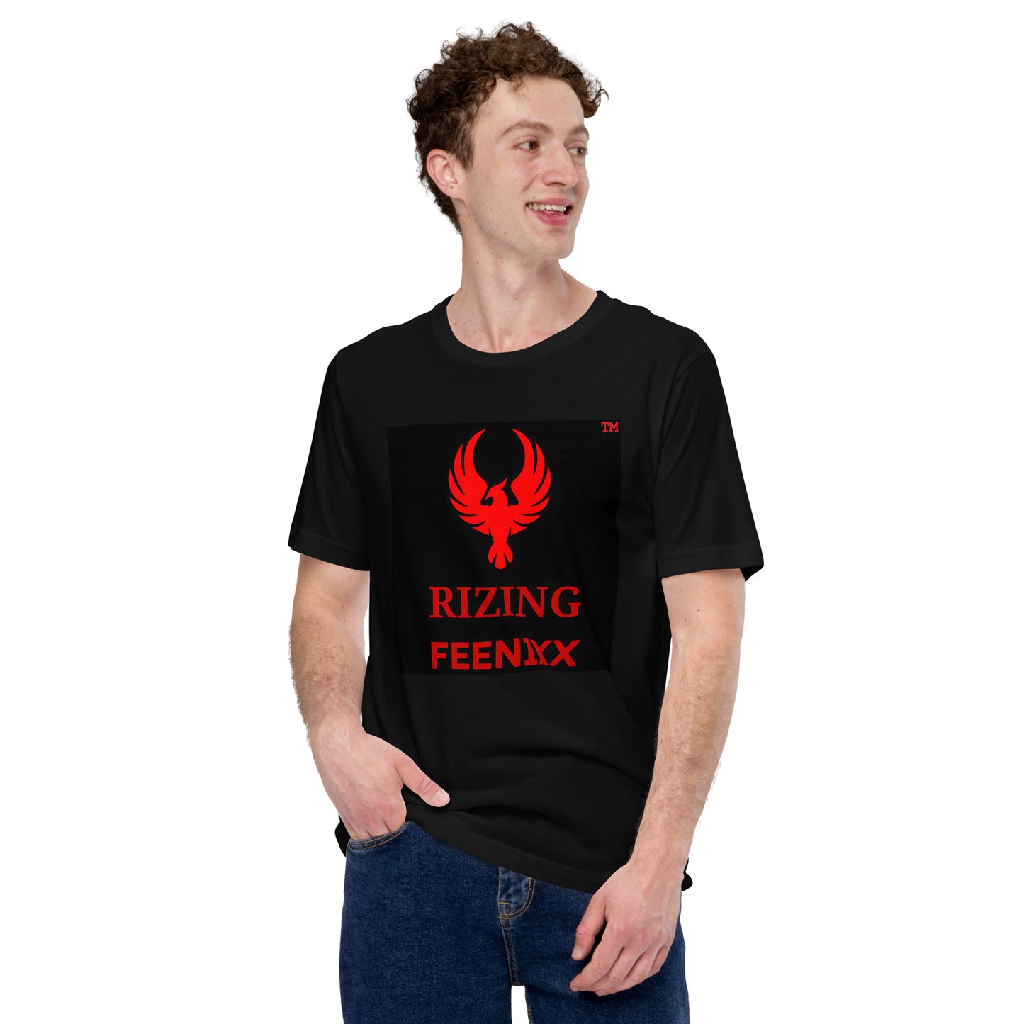 RIZING FEENIXX™ PREMIUM T-SHIRT PRINTED DESIGN IN MULTIPLE COLORS FRONT AND BACK