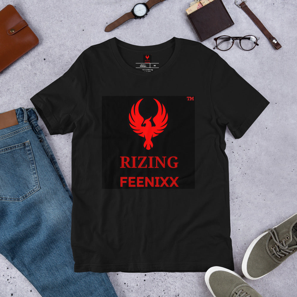 RIZING FEENIXX™ PREMIUM T-SHIRT PRINTED DESIGN IN MULTIPLE COLORS FRONT AND BACK