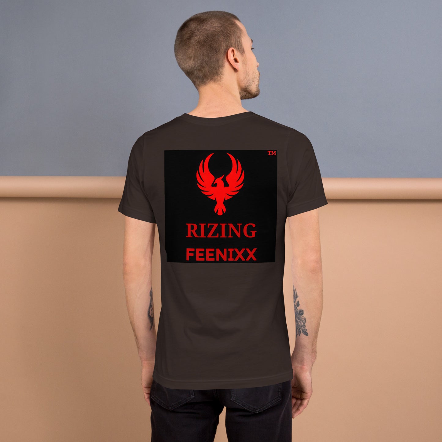 RIZING FEENIXX™ PREMIUM T-SHIRT PRINTED DESIGN IN MULTIPLE COLORS FRONT AND BACK
