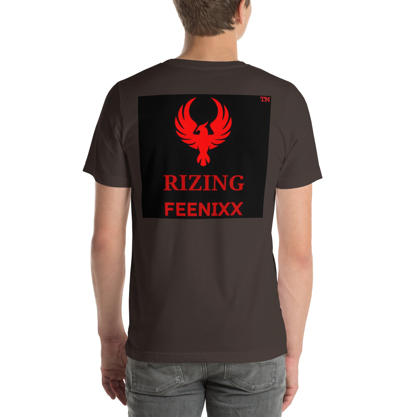 RIZING FEENIXX™ PREMIUM T-SHIRT PRINTED DESIGN IN MULTIPLE COLORS FRONT AND BACK