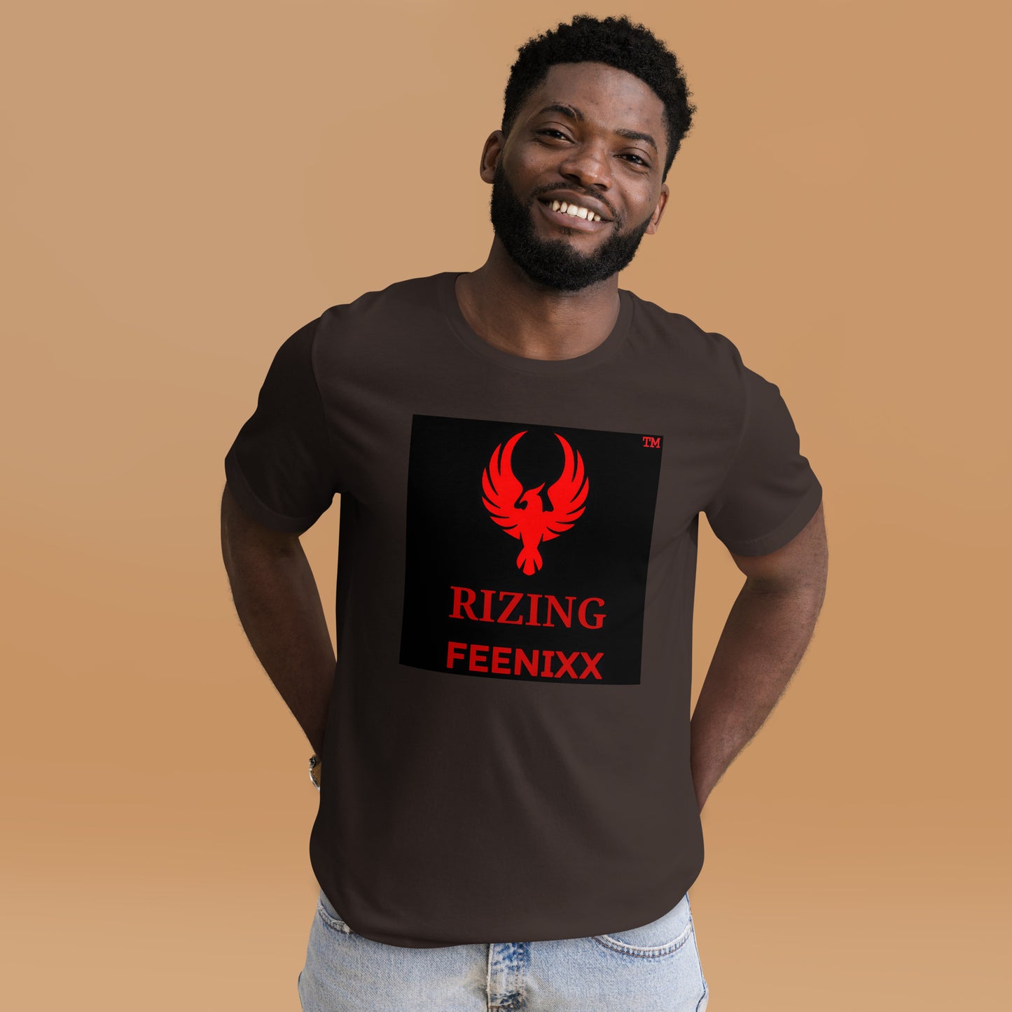 RIZING FEENIXX™ PREMIUM T-SHIRT PRINTED DESIGN IN MULTIPLE COLORS FRONT AND BACK