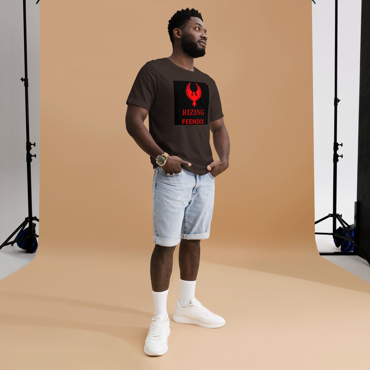 RIZING FEENIXX™ PREMIUM T-SHIRT PRINTED DESIGN IN MULTIPLE COLORS FRONT AND BACK