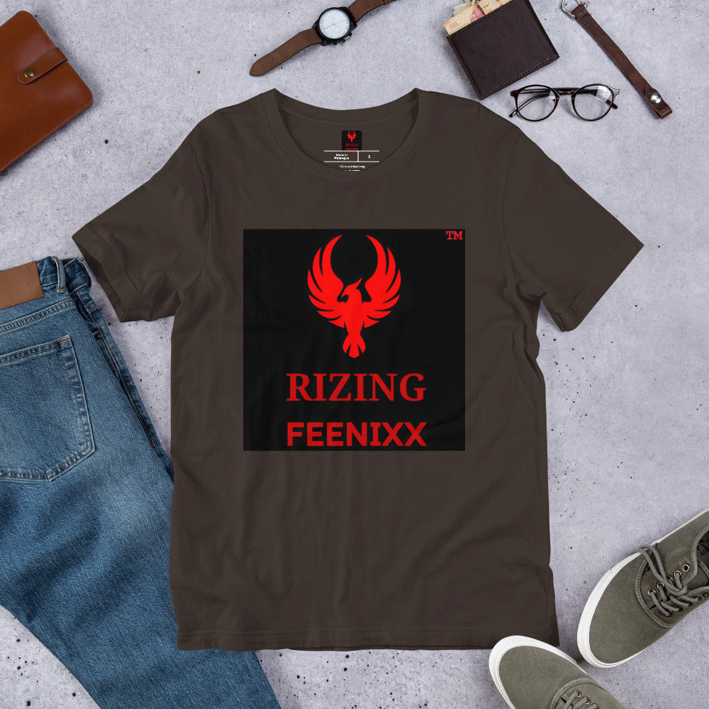 RIZING FEENIXX™ PREMIUM T-SHIRT PRINTED DESIGN IN MULTIPLE COLORS FRONT AND BACK