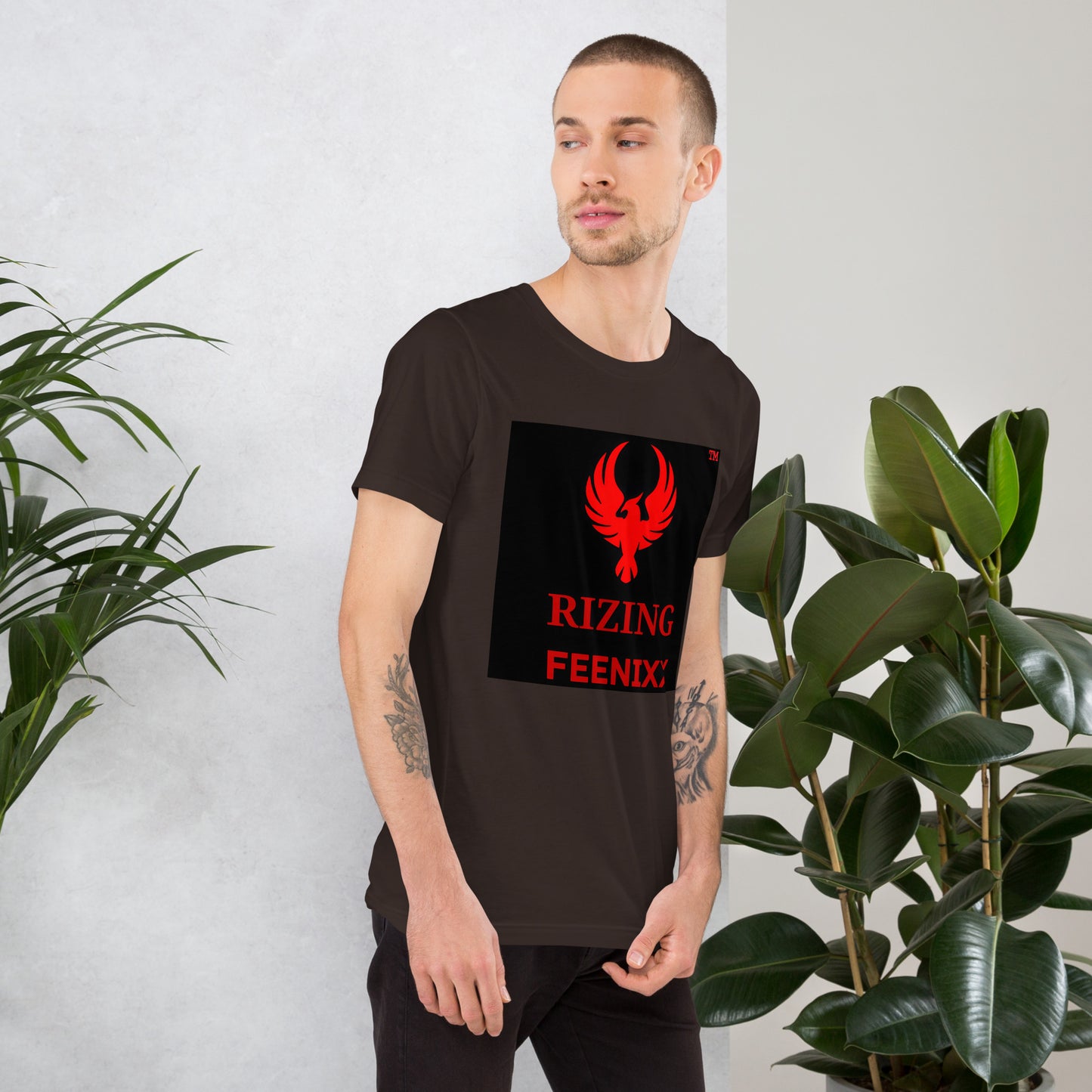 RIZING FEENIXX™ PREMIUM T-SHIRT PRINTED DESIGN IN MULTIPLE COLORS FRONT AND BACK