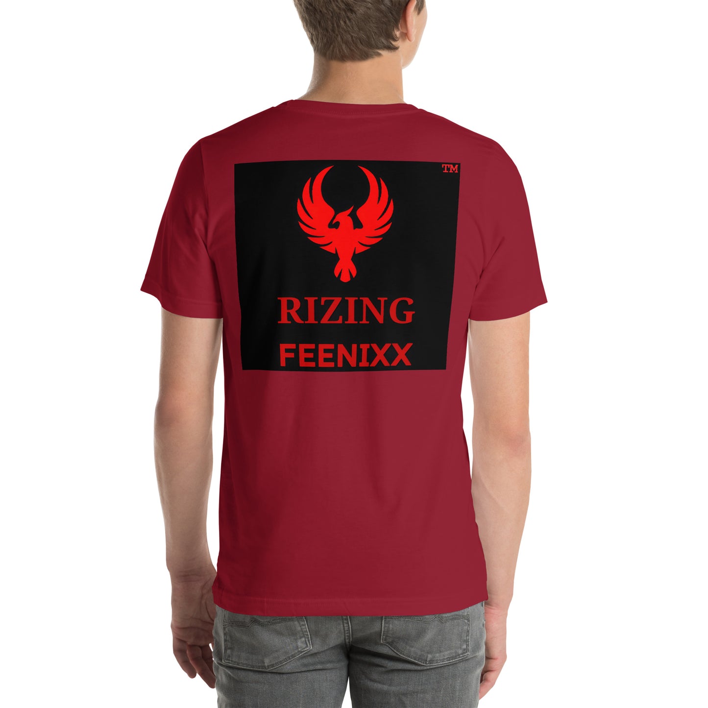 RIZING FEENIXX™ PREMIUM T-SHIRT PRINTED DESIGN IN MULTIPLE COLORS FRONT AND BACK