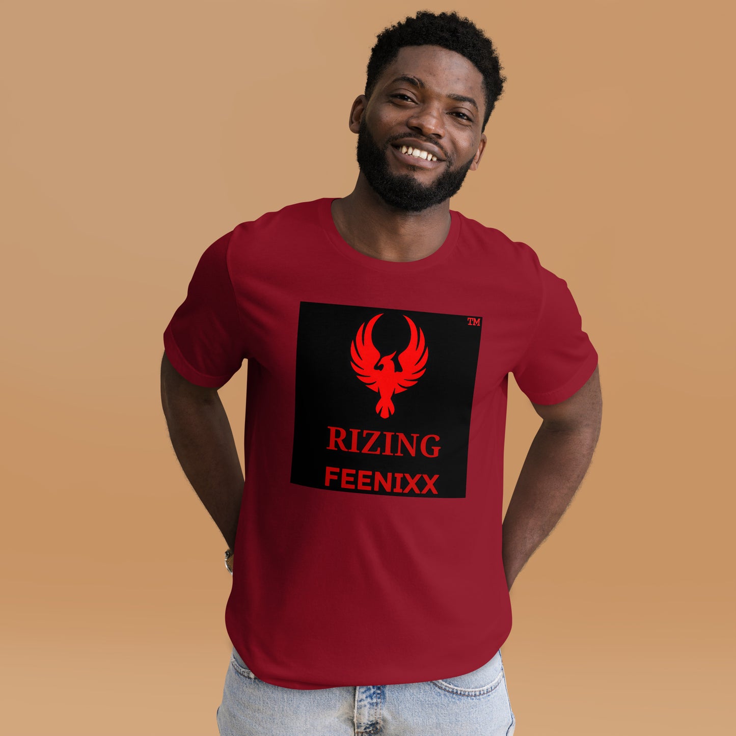RIZING FEENIXX™ PREMIUM T-SHIRT PRINTED DESIGN IN MULTIPLE COLORS FRONT AND BACK