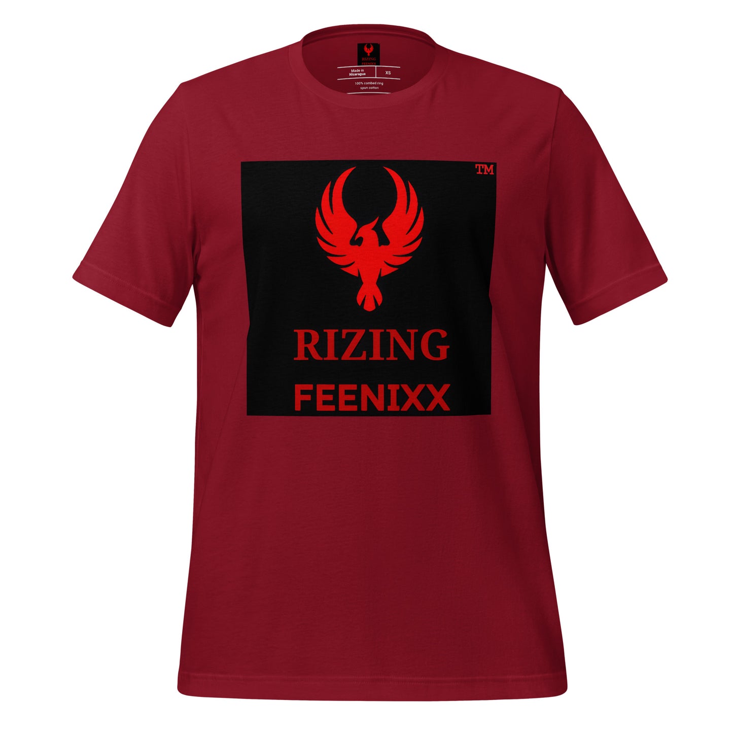 RIZING FEENIXX™ PREMIUM T-SHIRT PRINTED DESIGN IN MULTIPLE COLORS FRONT AND BACK
