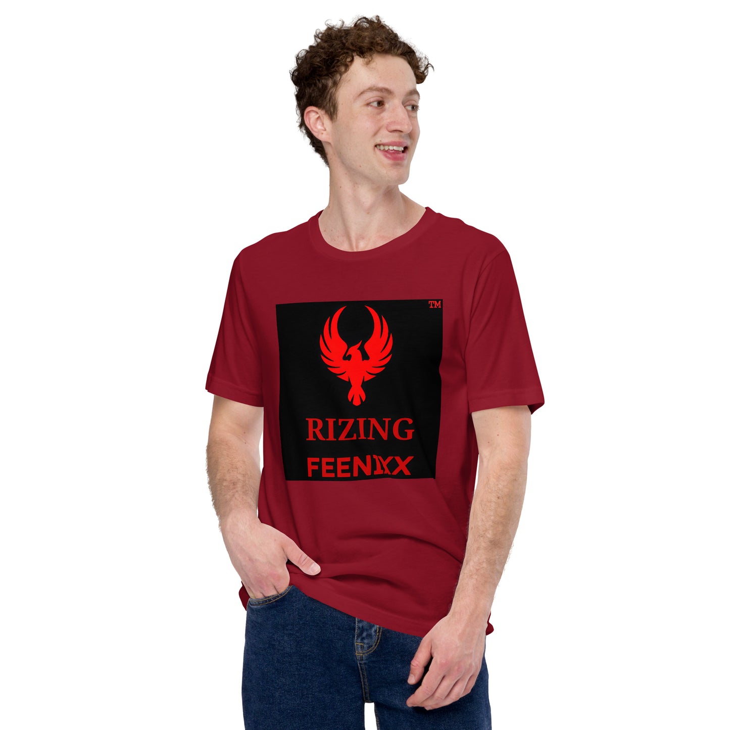 RIZING FEENIXX™ PREMIUM T-SHIRT PRINTED DESIGN IN MULTIPLE COLORS FRONT AND BACK