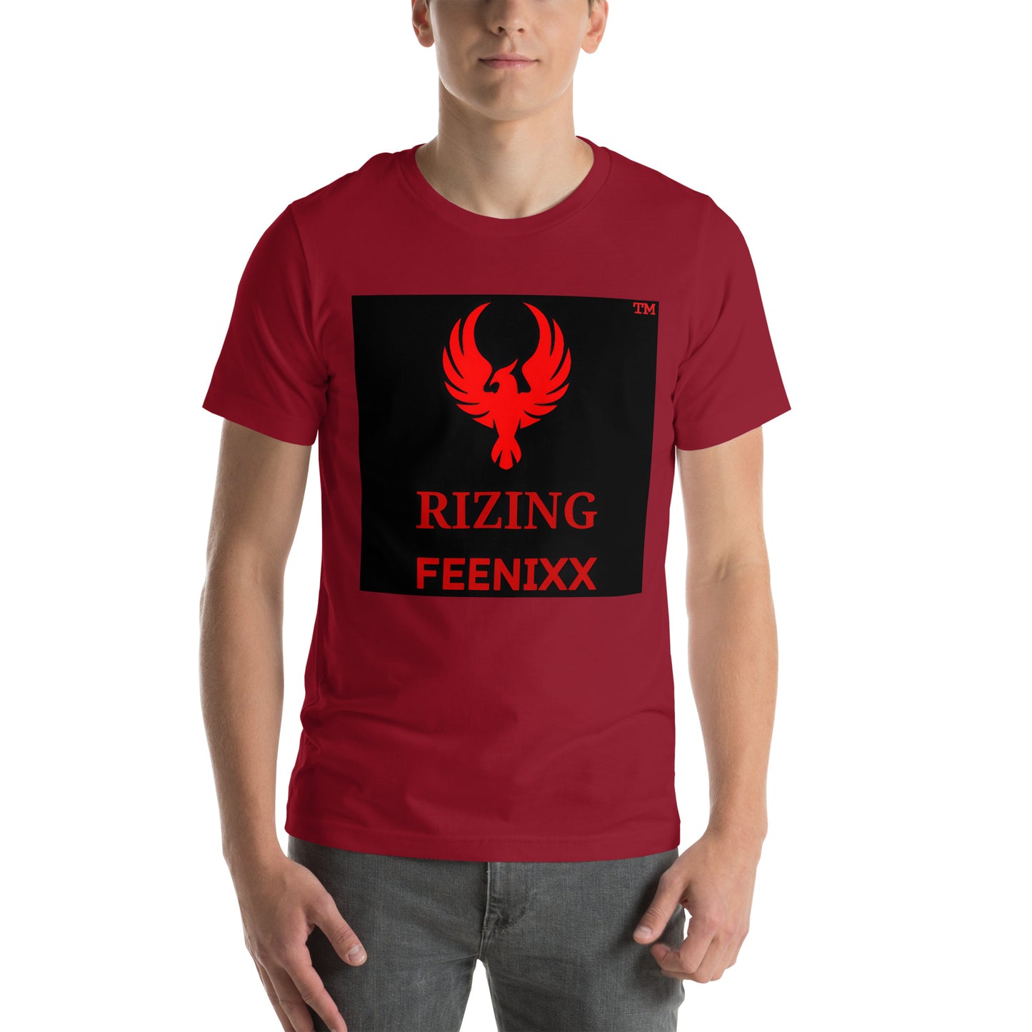 RIZING FEENIXX™ PREMIUM T-SHIRT PRINTED DESIGN IN MULTIPLE COLORS FRONT AND BACK