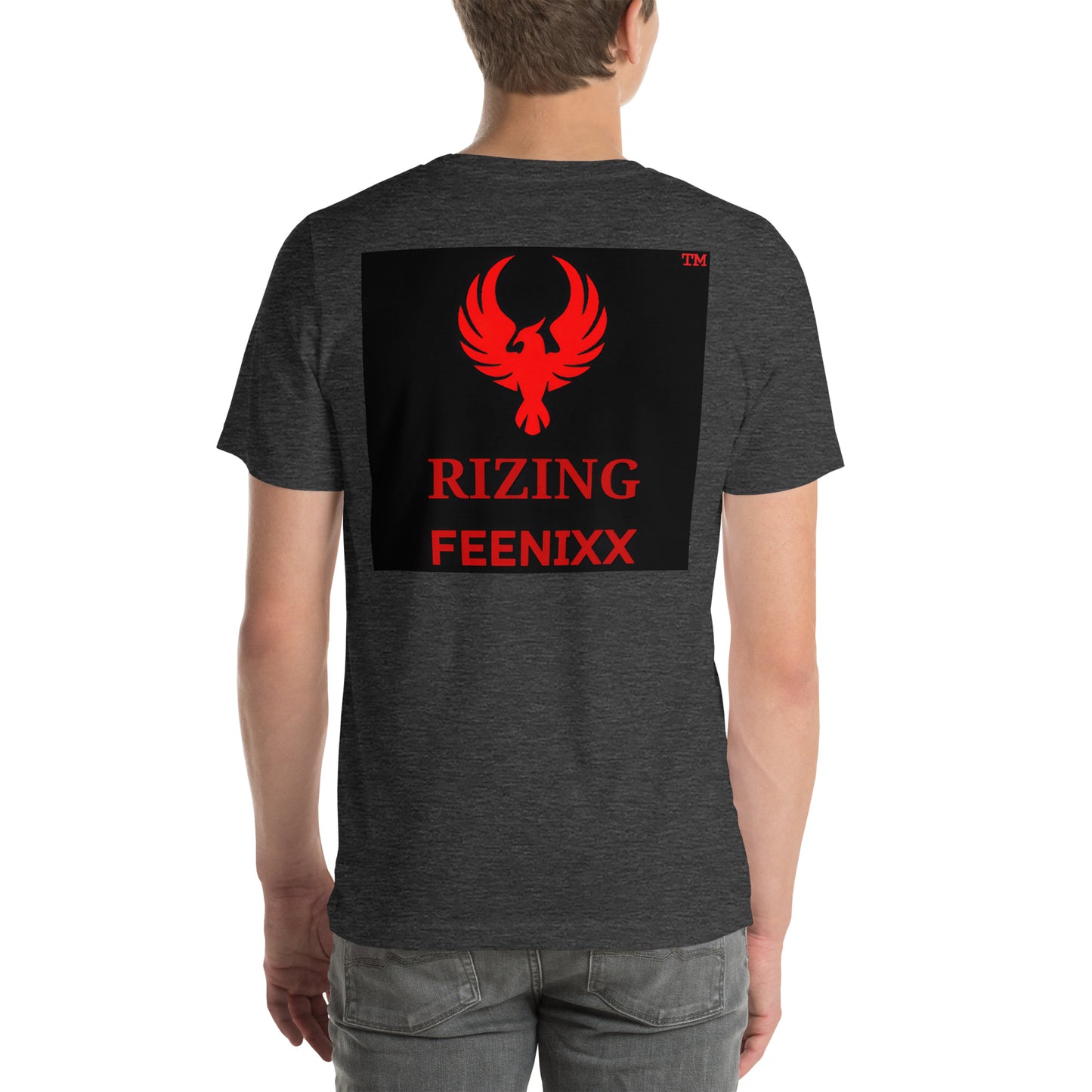 RIZING FEENIXX™ PREMIUM T-SHIRT PRINTED DESIGN IN MULTIPLE COLORS FRONT AND BACK