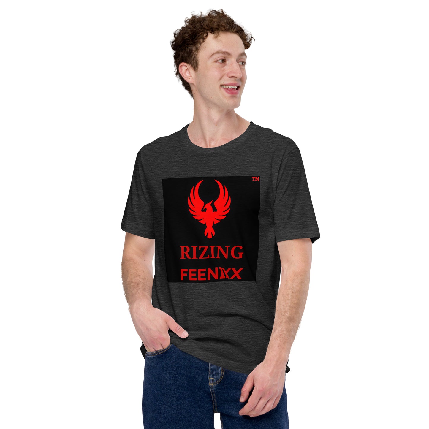 RIZING FEENIXX™ PREMIUM T-SHIRT PRINTED DESIGN IN MULTIPLE COLORS FRONT AND BACK