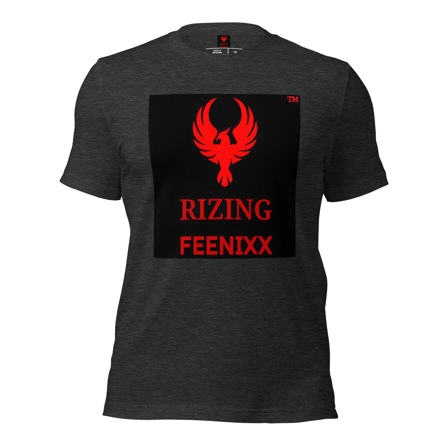RIZING FEENIXX™ PREMIUM T-SHIRT PRINTED DESIGN IN MULTIPLE COLORS FRONT AND BACK