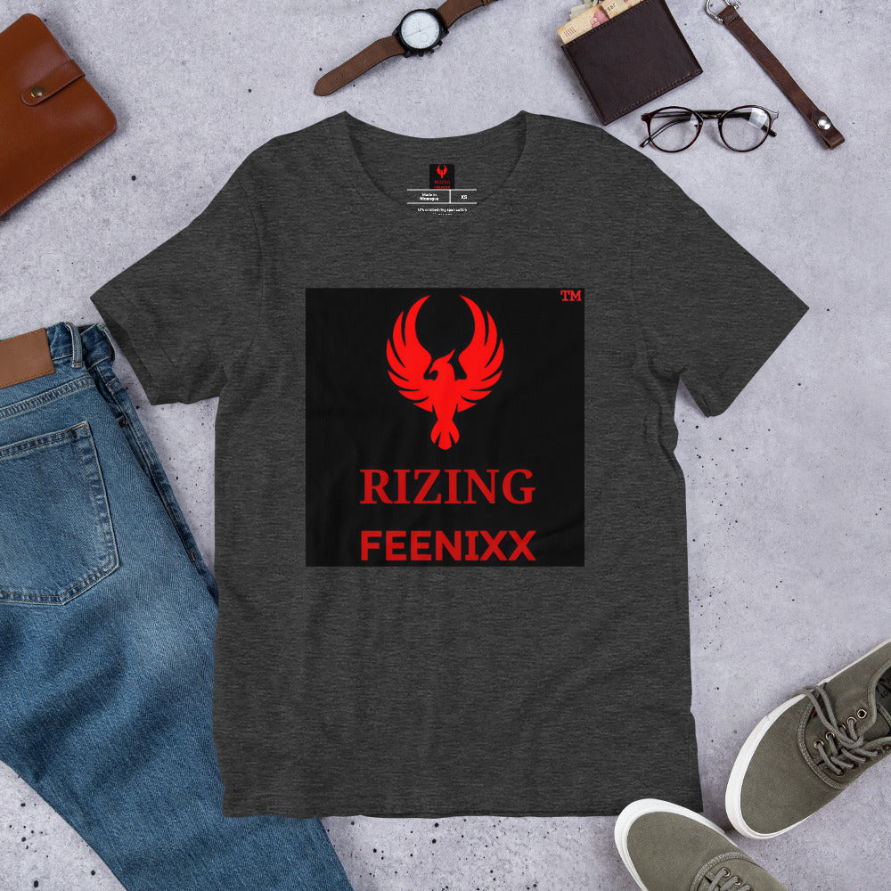 RIZING FEENIXX™ PREMIUM T-SHIRT PRINTED DESIGN IN MULTIPLE COLORS FRONT AND BACK