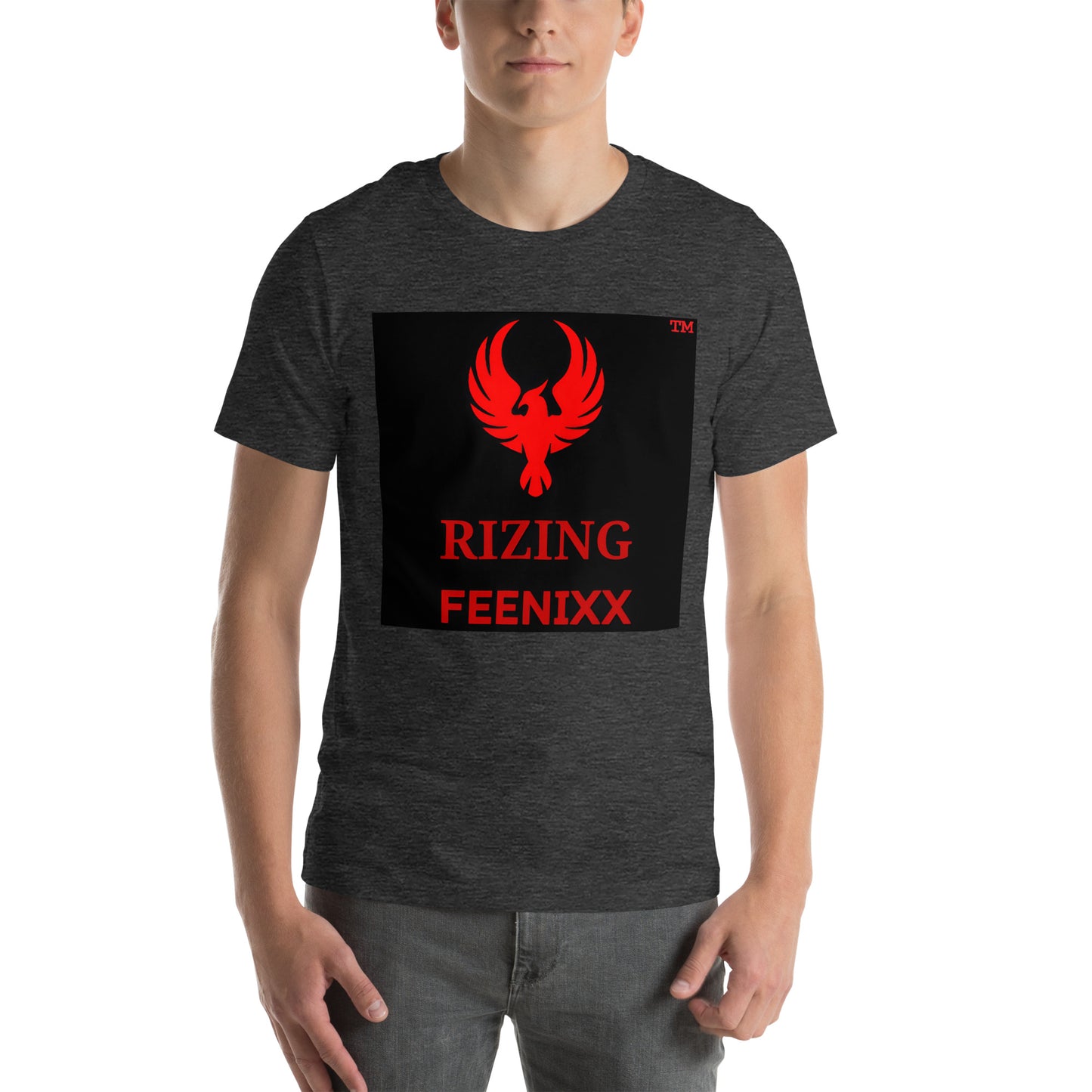 RIZING FEENIXX™ PREMIUM T-SHIRT PRINTED DESIGN IN MULTIPLE COLORS FRONT AND BACK