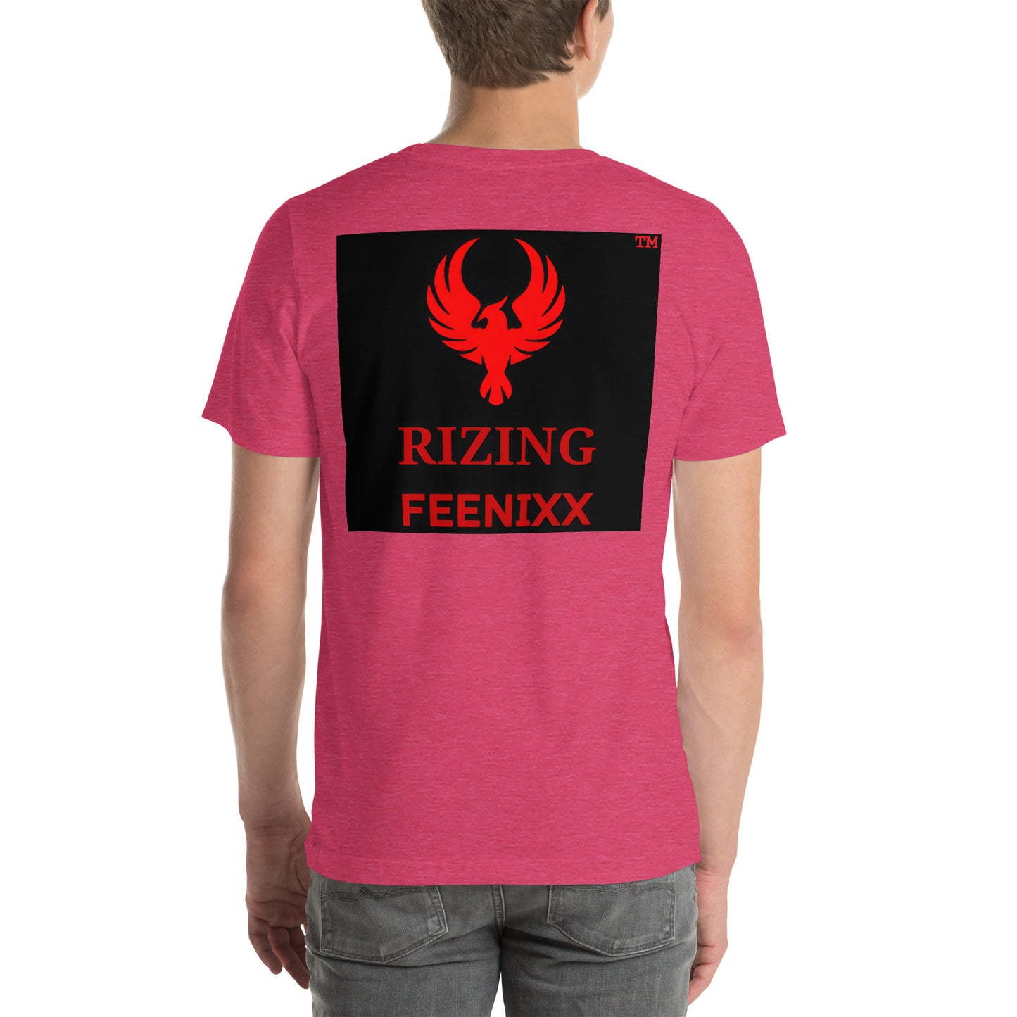 RIZING FEENIXX™ PREMIUM T-SHIRT PRINTED DESIGN IN MULTIPLE COLORS FRONT AND BACK