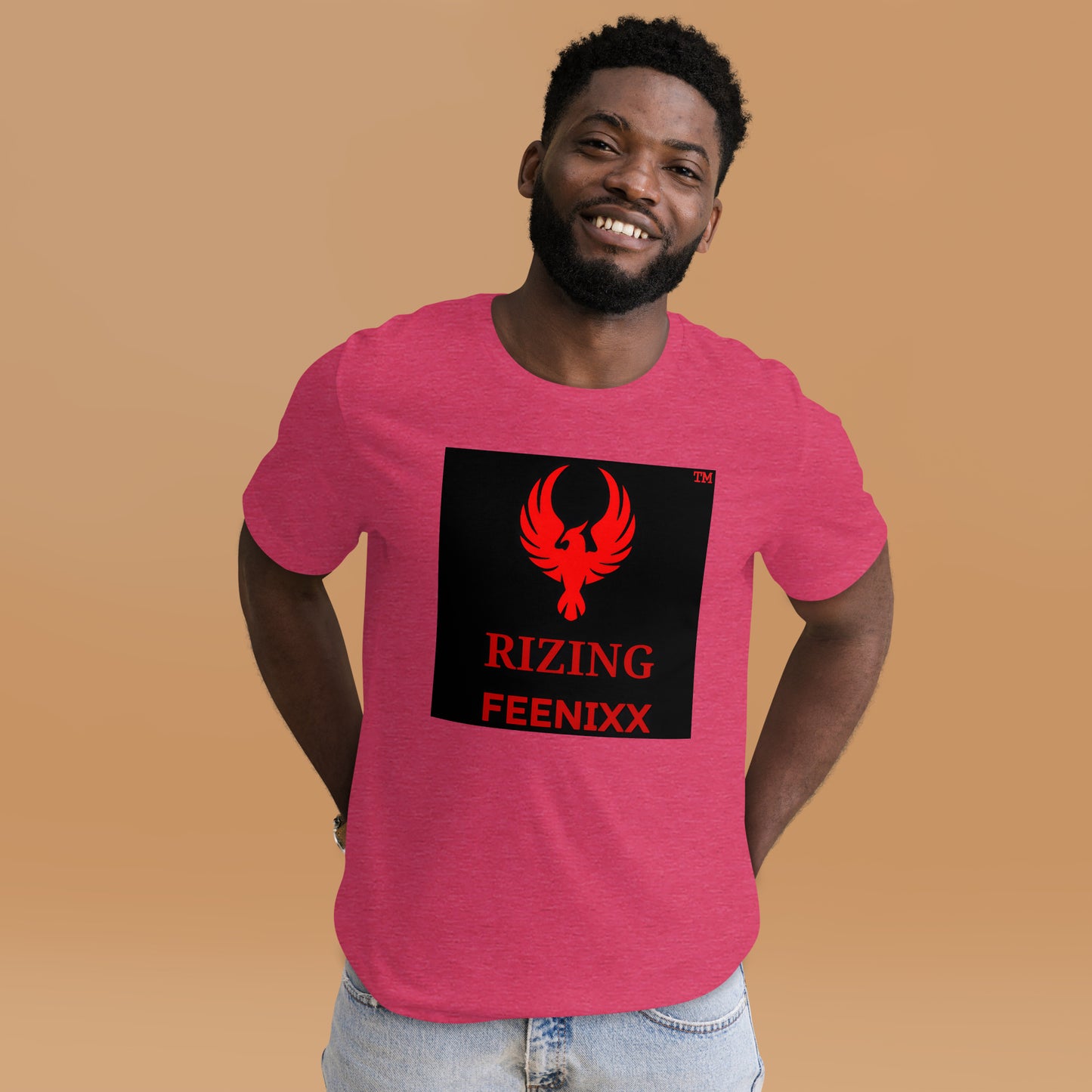 RIZING FEENIXX™ PREMIUM T-SHIRT PRINTED DESIGN IN MULTIPLE COLORS FRONT AND BACK
