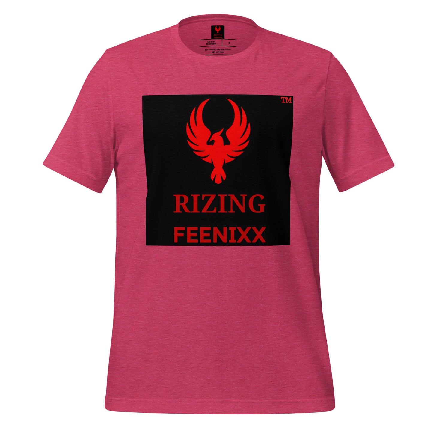 RIZING FEENIXX™ PREMIUM T-SHIRT PRINTED DESIGN IN MULTIPLE COLORS FRONT AND BACK