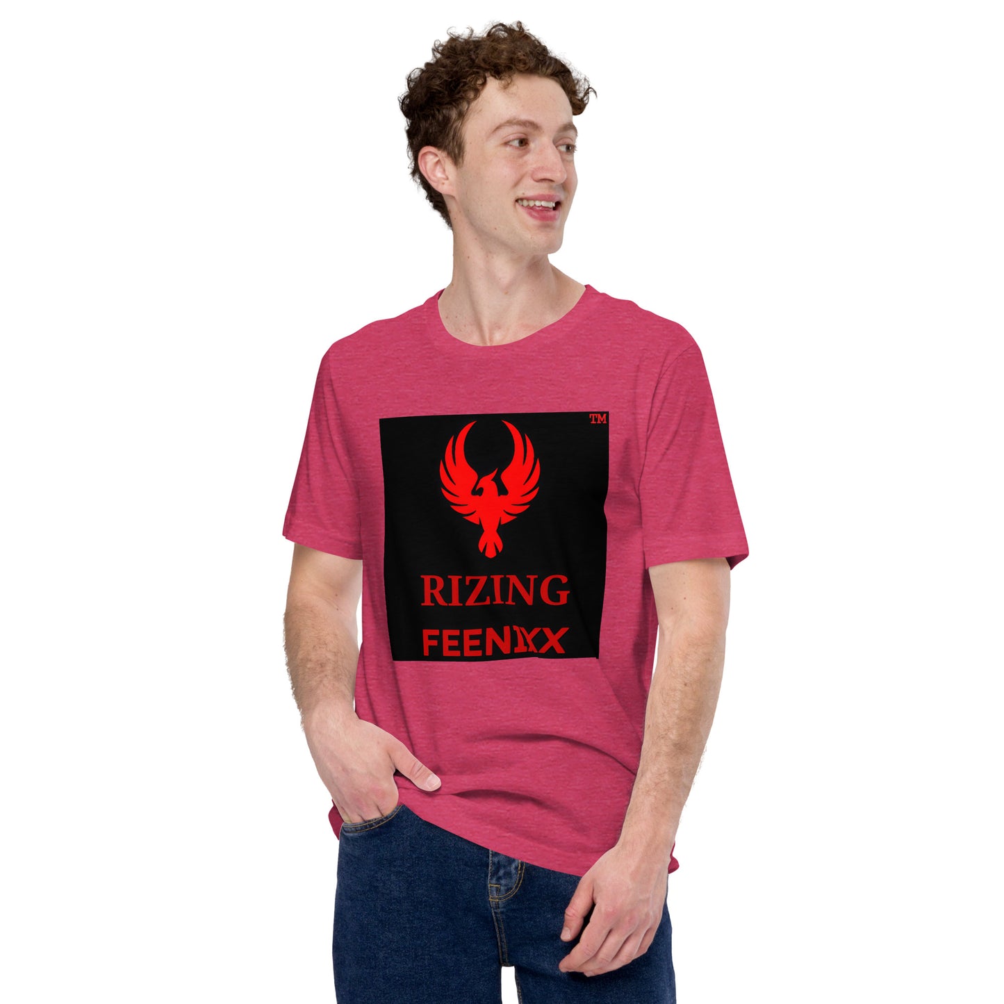 RIZING FEENIXX™ PREMIUM T-SHIRT PRINTED DESIGN IN MULTIPLE COLORS FRONT AND BACK