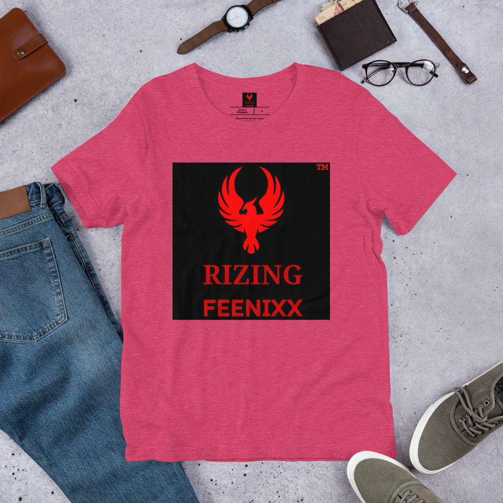 RIZING FEENIXX™ PREMIUM T-SHIRT PRINTED DESIGN IN MULTIPLE COLORS FRONT AND BACK