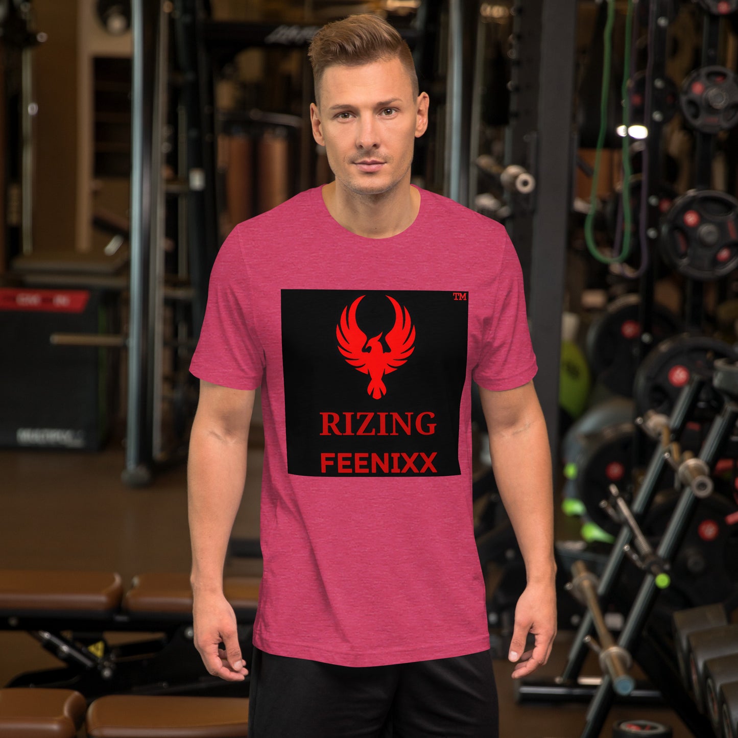 RIZING FEENIXX™ PREMIUM T-SHIRT PRINTED DESIGN IN MULTIPLE COLORS FRONT AND BACK