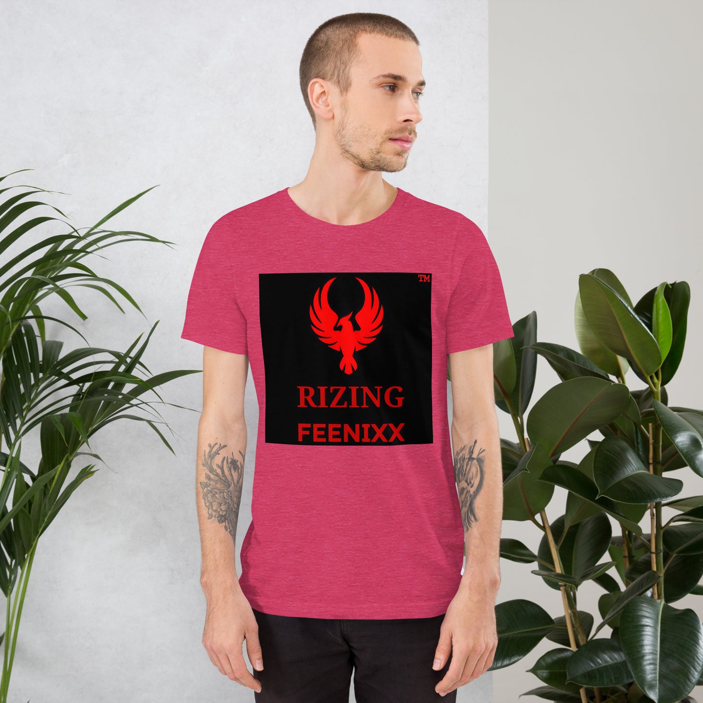 RIZING FEENIXX™ PREMIUM T-SHIRT PRINTED DESIGN IN MULTIPLE COLORS FRONT AND BACK