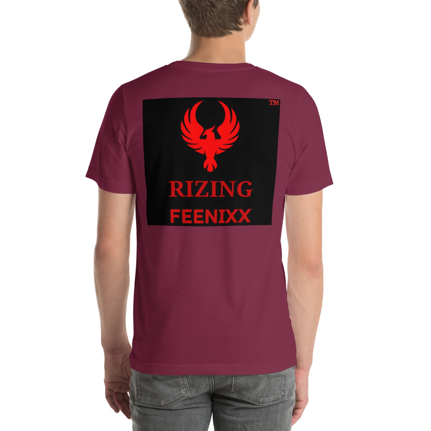 RIZING FEENIXX™ PREMIUM T-SHIRT PRINTED DESIGN IN MULTIPLE COLORS FRONT AND BACK