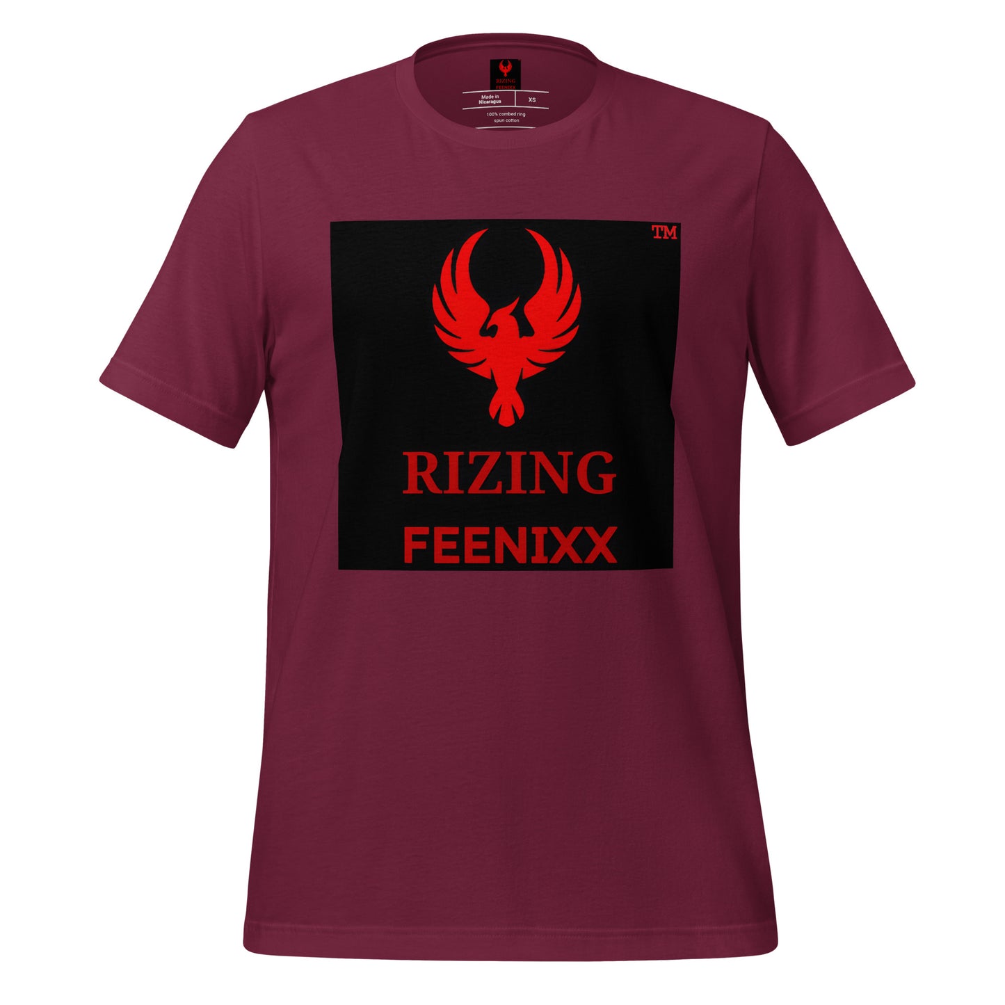 RIZING FEENIXX™ PREMIUM T-SHIRT PRINTED DESIGN IN MULTIPLE COLORS FRONT AND BACK
