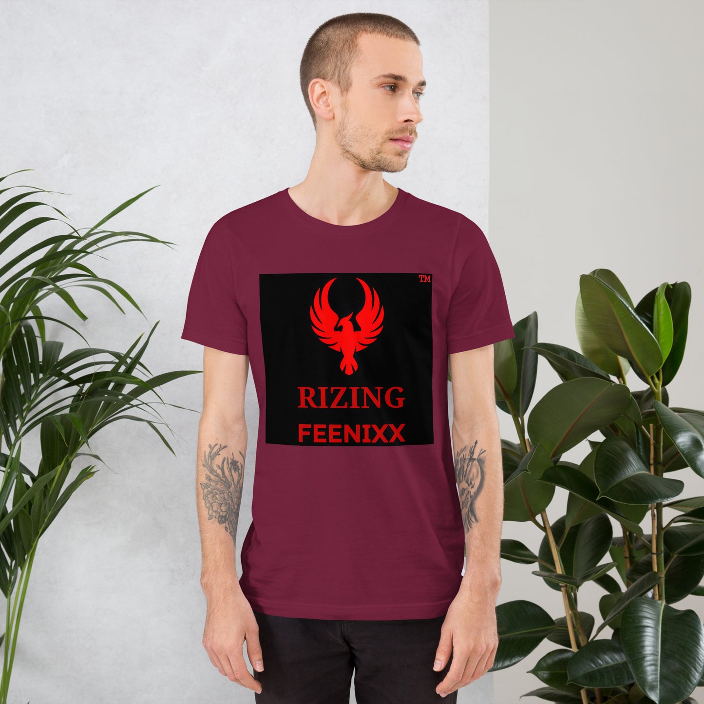 RIZING FEENIXX™ PREMIUM T-SHIRT PRINTED DESIGN IN MULTIPLE COLORS FRONT AND BACK