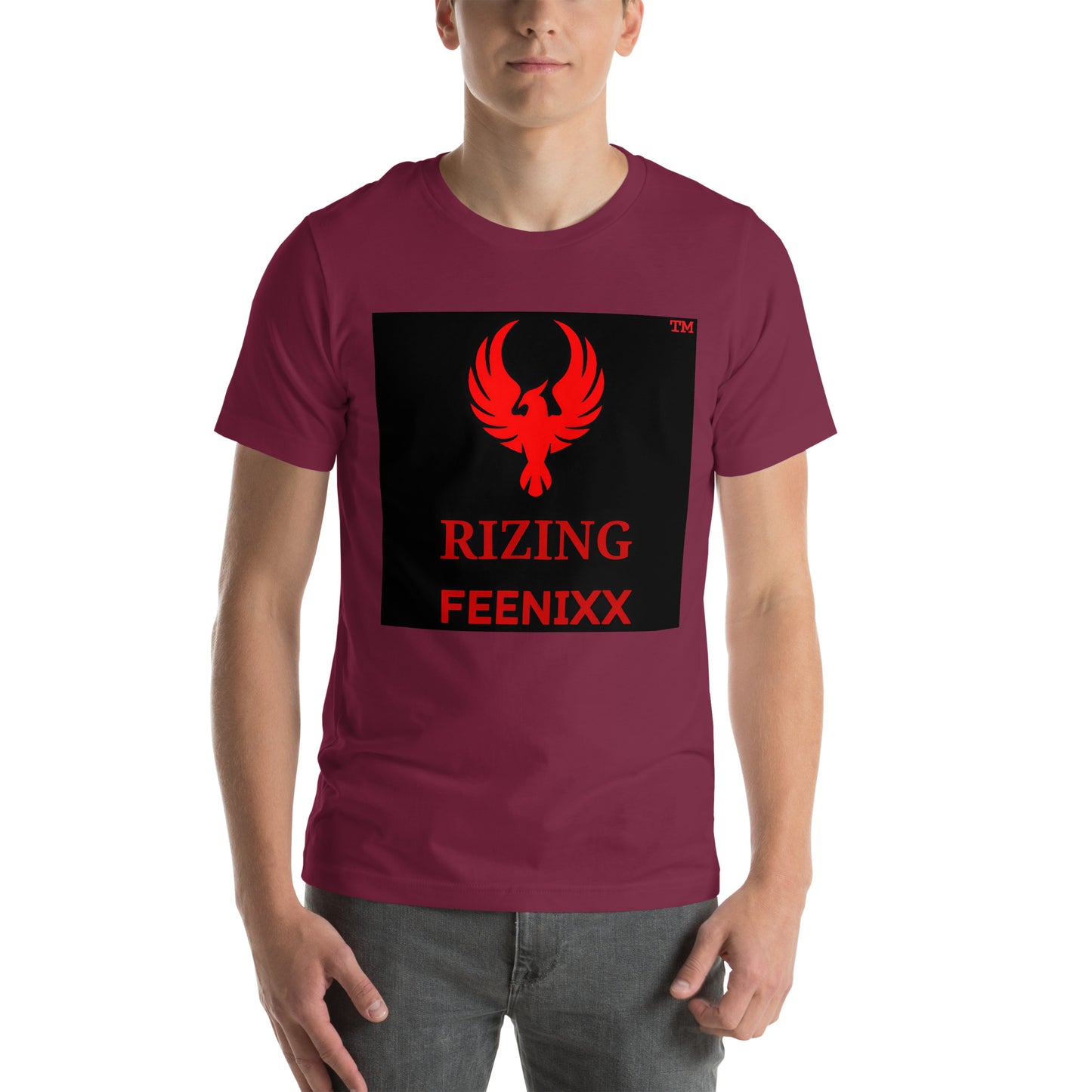 RIZING FEENIXX™ PREMIUM T-SHIRT PRINTED DESIGN IN MULTIPLE COLORS FRONT AND BACK