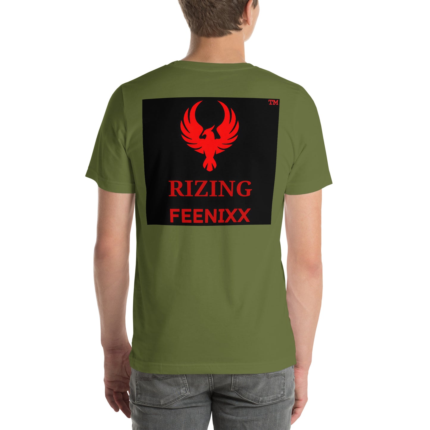 RIZING FEENIXX™ PREMIUM T-SHIRT PRINTED DESIGN IN MULTIPLE COLORS FRONT AND BACK