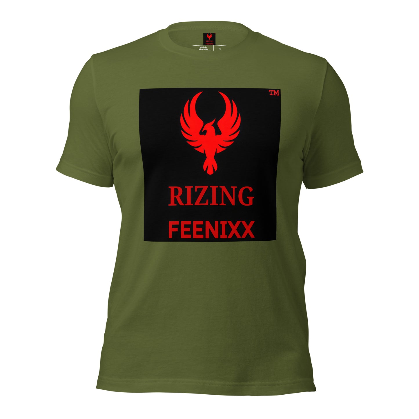 RIZING FEENIXX™ PREMIUM T-SHIRT PRINTED DESIGN IN MULTIPLE COLORS FRONT AND BACK