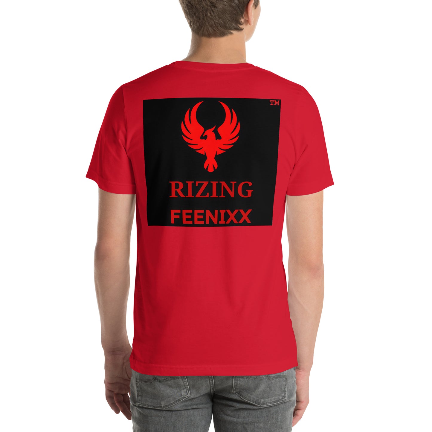 RIZING FEENIXX™ PREMIUM T-SHIRT PRINTED DESIGN IN MULTIPLE COLORS FRONT AND BACK