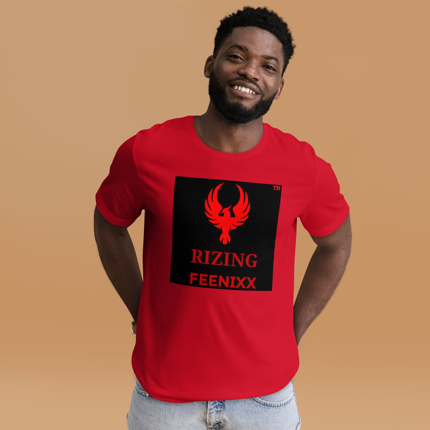 RIZING FEENIXX™ PREMIUM T-SHIRT PRINTED DESIGN IN MULTIPLE COLORS FRONT AND BACK