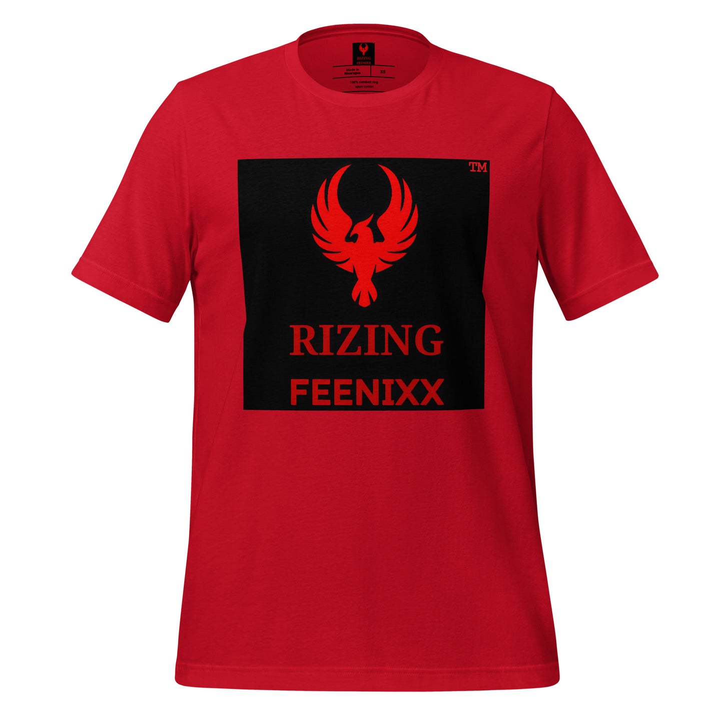 RIZING FEENIXX™ PREMIUM T-SHIRT PRINTED DESIGN IN MULTIPLE COLORS FRONT AND BACK