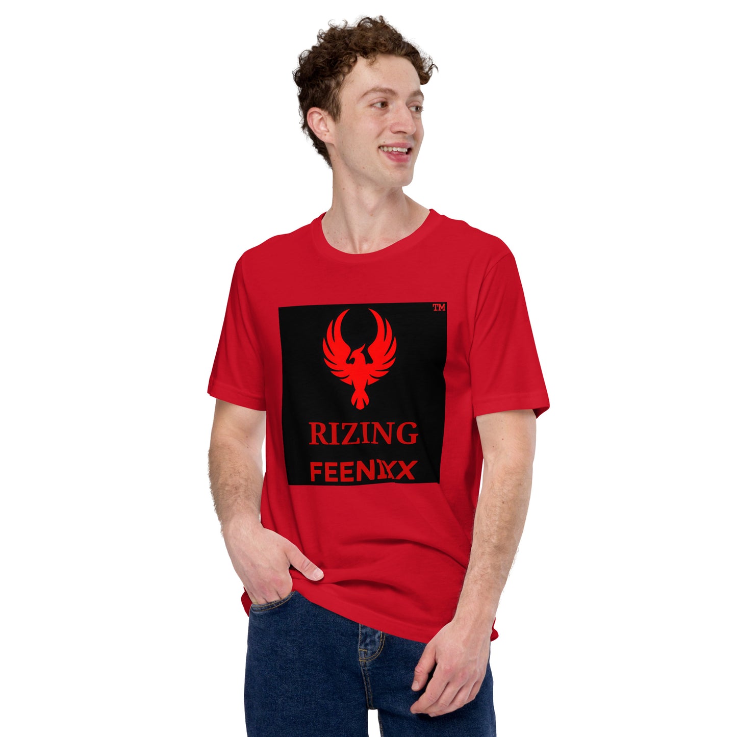 RIZING FEENIXX™ PREMIUM T-SHIRT PRINTED DESIGN IN MULTIPLE COLORS FRONT AND BACK